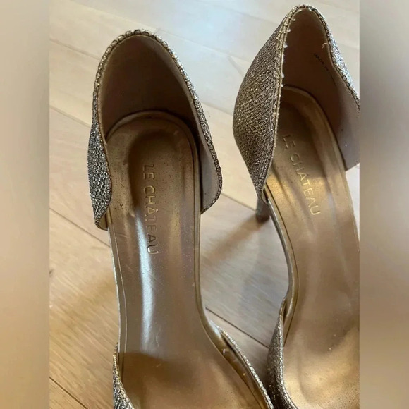 Le Château gold color  rhinestones heels size 6.5 - Picture 5 of 9